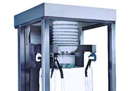 Filling stations with overhead scales